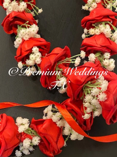 Baby's Breath & Red Rose Artificial Garland, Gajra Haar, Varmala, Garland, Rose Garlands, Flower Garlands, Artificial Garlands, Dulha Garland, Dulhan Garland, Shaadi Varmalaa, Varmalaa, Shaadi Haar, Shaadi Garlands, Gajra Garlands, Handmade Gajra Haar, Handmade Varmalaa, Handmade Haar, Handmade Shaadi Garlands, Handmade Garlands 