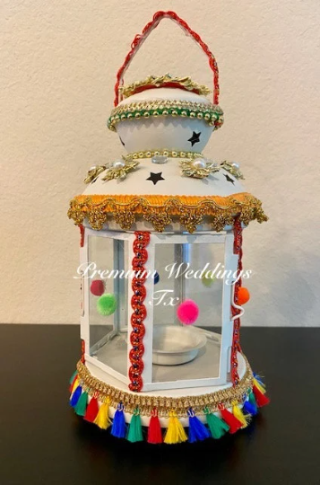 Handmade Embellished White Lanterns, Lanterns, Centerpieces, Decorations, Shaadi Decor, Wedding Decor, Handmade Lanterns, Handmade Shaadi Decor, Handmade Pithi Decor, Handmade Mayoon Decor, Dholki Decor, Sangeet decor, Haldi decor