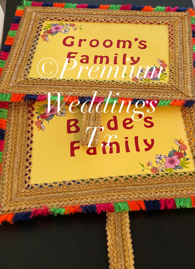 Bride Groom Banners - Yellow - Premium Weddings TX