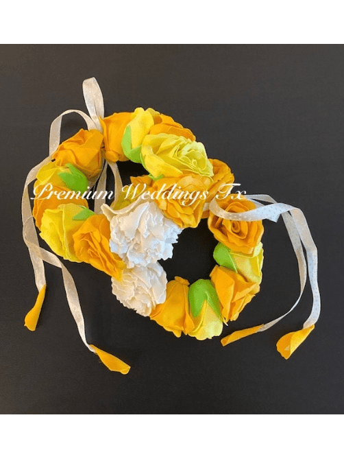 Yellow Rose Gajra Set - Premium Weddings TX