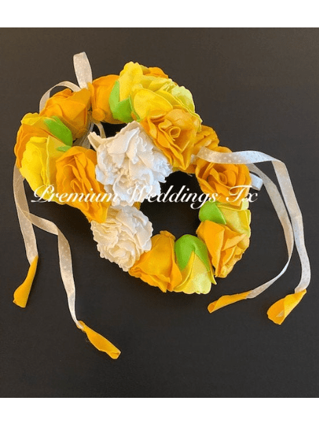 Yellow Rose Gajra Set - Premium Weddings TX
