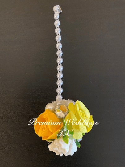 Yellow Rose Gajra Set - Premium Weddings TX