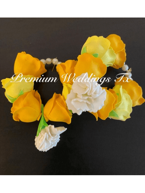 Yellow Rose Gajra Set - Premium Weddings TX