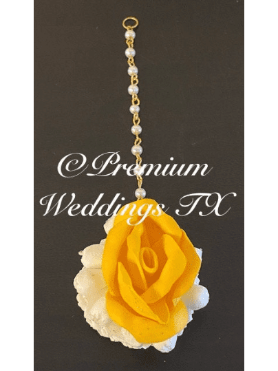 Yellow Mogra Bud Gajra Set - Premium Weddings TX