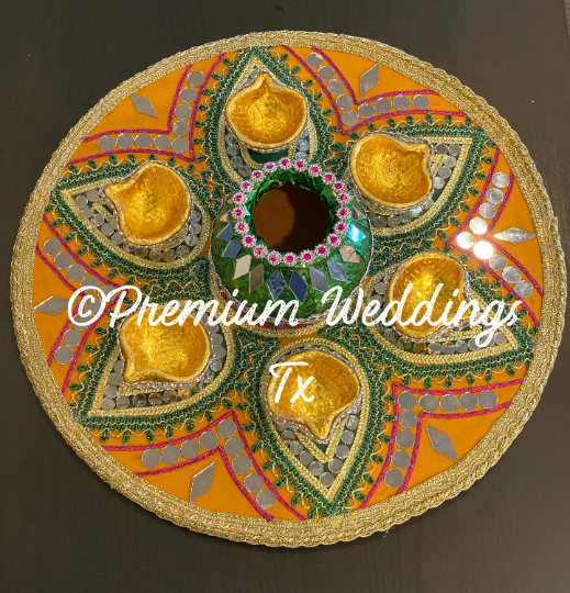 Yellow Green Clay Matki/Diya Mehndi Thaali, Mehndi Thaali, Mehndi Thaal, Thaali, Haldi Thaal, Haldi Decorations, Mayoon Decor, Shaadi Decor, Haldi Accessories, Eid Decor, Diwali Decor, Handmade Thaali, Handmade Mehndi Thaali, Haldi, Mehndi, Pithi, Sangeet, Centerpiece Decorations, Shaadi