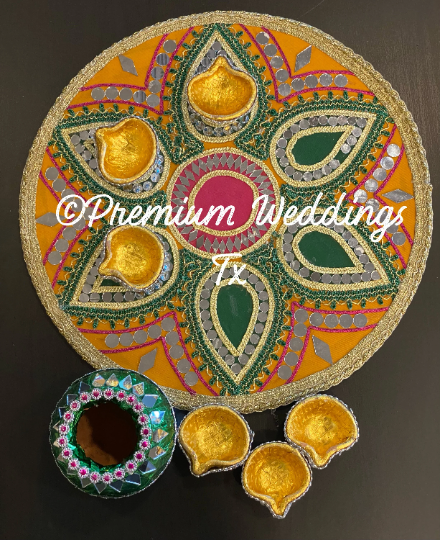 Yellow Green Clay Matki/Diya Mehndi Thaali, Mehndi Thaali, Mehndi Thaal, Thaali, Haldi Thaal, Haldi Decorations, Mayoon Decor, Shaadi Decor, Haldi Accessories, Eid Decor, Diwali Decor, Handmade Thaali, Handmade Mehndi Thaali, Haldi, Mehndi, Pithi, Sangeet, Centerpiece Decorations, Shaadi