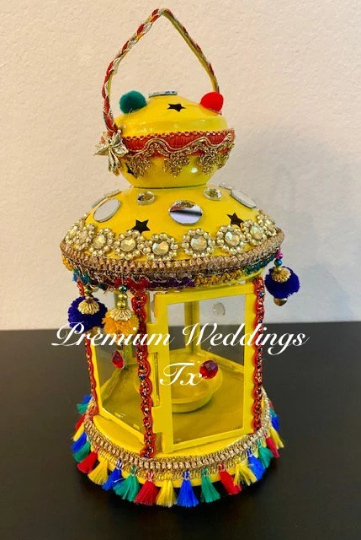 Handmade Embellished Yellow Lanterns, Lanterns, Centerpieces, Decorations, Shaadi Decor, Wedding Decor, Handmade Lanterns, Handmade Shaadi Decor, Handmade Pithi Decor, Handmade Mayoon Decor, Dholki Decor, Sangeet decor, Haldi decor