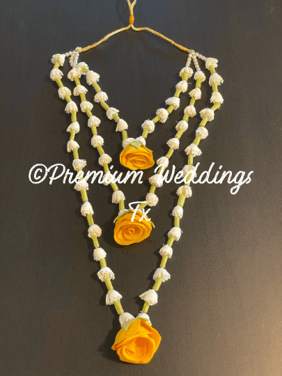 Yellow Necklace Gajra Set
