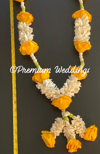 Artificial Yellow Rose Handmade Garlands - Set of 2 - Premium Weddings TX