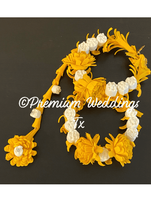 Yellow Gajra Set - Elegant - Premium Weddings TX