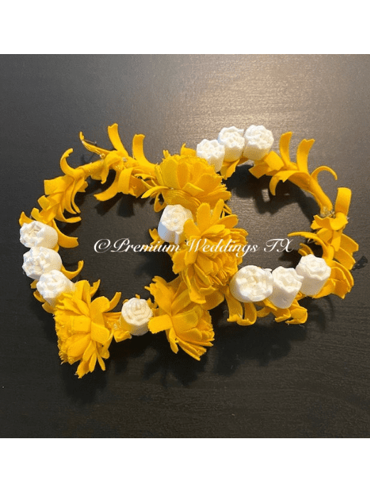 Yellow Gajra Set - Elegant - Premium Weddings TX