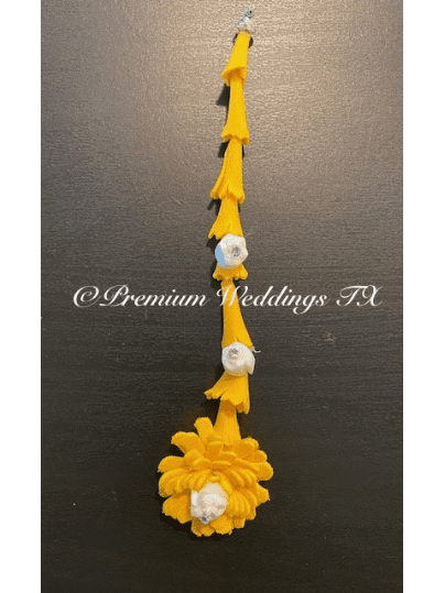 Yellow Gajra Set - Elegant - Premium Weddings TX