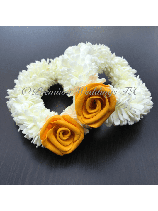 Yellow Gajra Set Simple - Premium Weddings TX