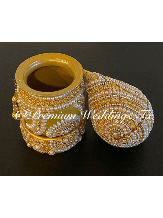 Gold Kalash With Coconut
