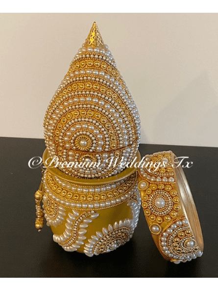 Gold Kalash With Coconut