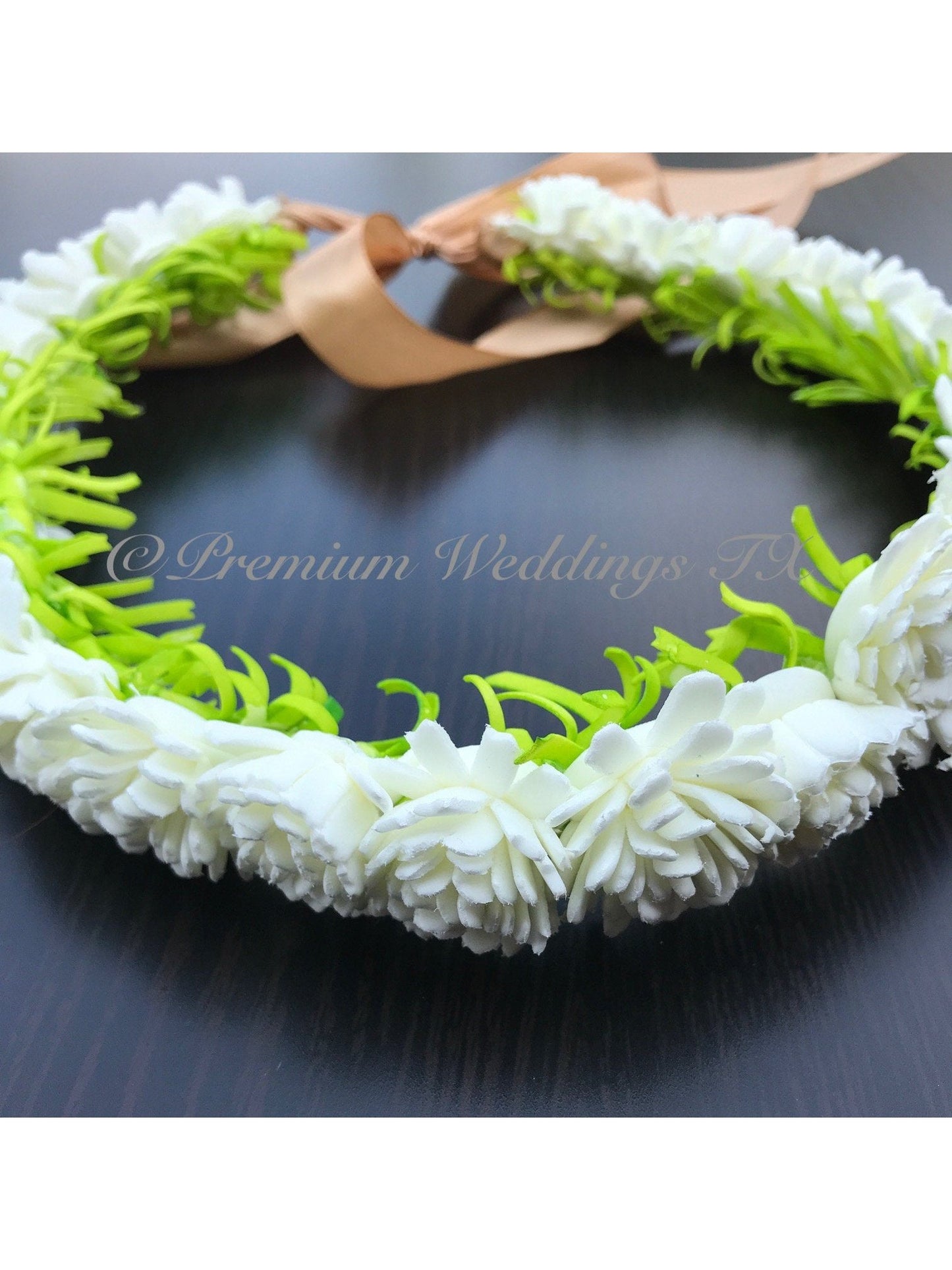 White Frill Head Wreath - 1
