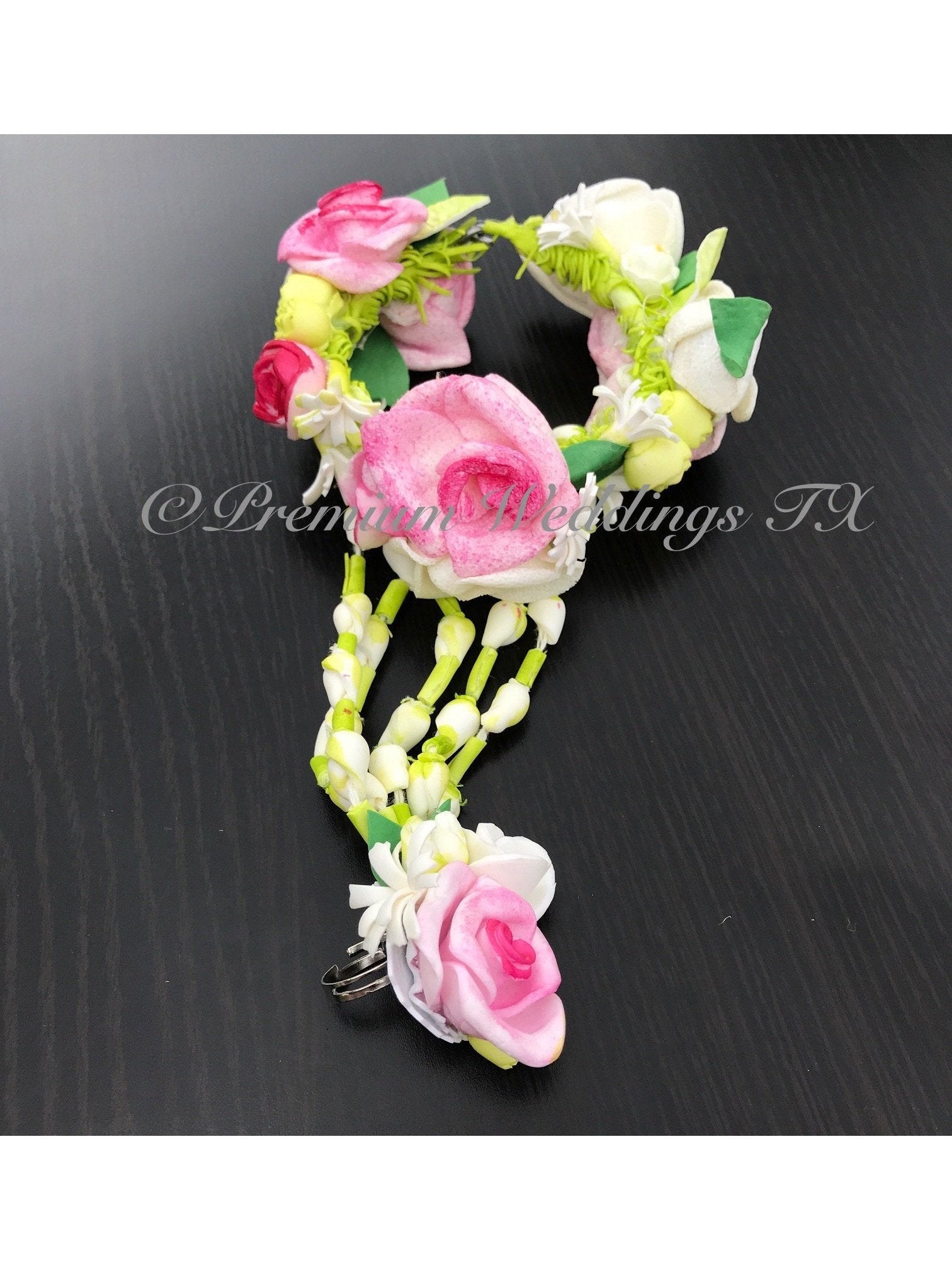 Flowers Head Wreath Gajra Set - Premium Weddings TX