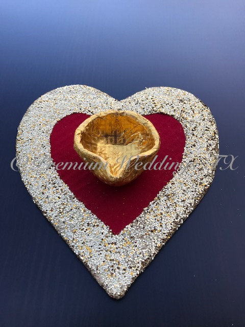 Glitter Heart Centerpiece Decorative Plate - Premium Weddings TX