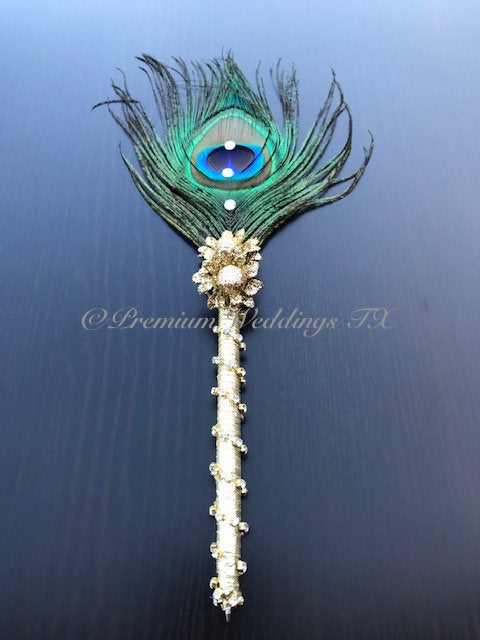 Gold Peacock Feather Nikkah Pen - 1 Pen - Premium Weddings TX