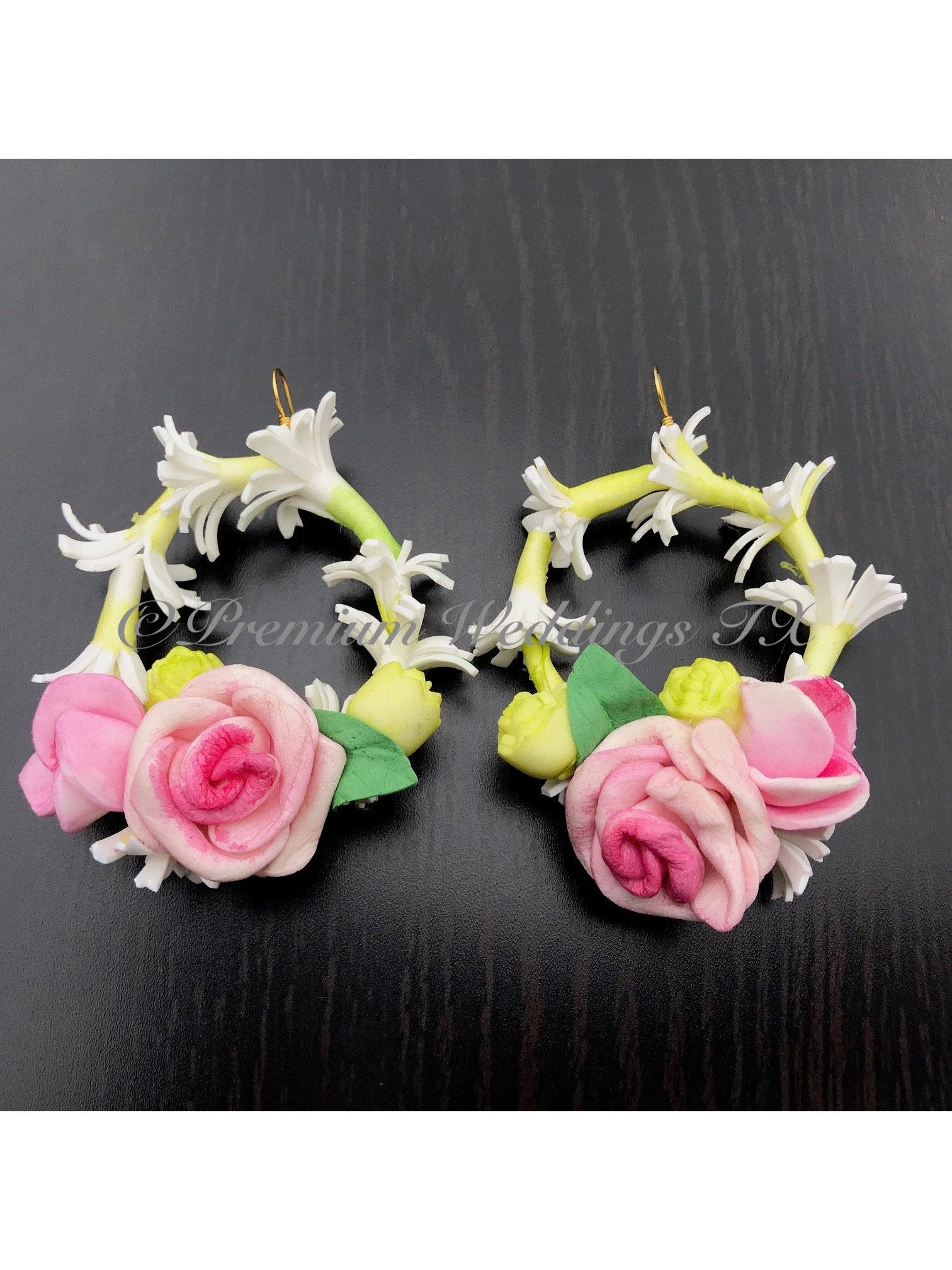 Flowers Head Wreath Gajra Set - Premium Weddings TX