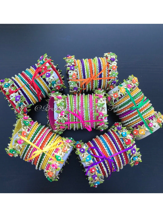 Resham Bangles - Handmade Assorted Style & Color - Premium Weddings TX