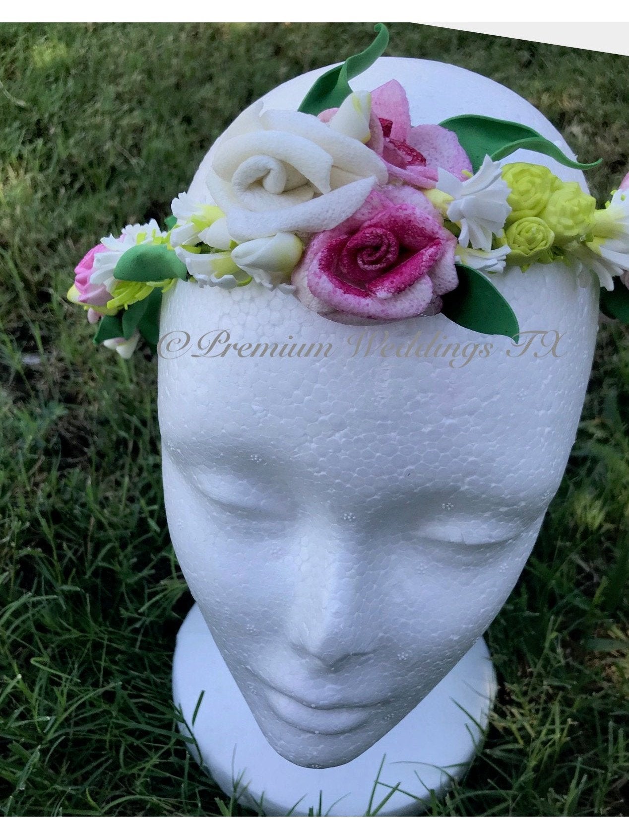 Floral Head Wreath / Tiara - 1Ct - Premium Weddings TX