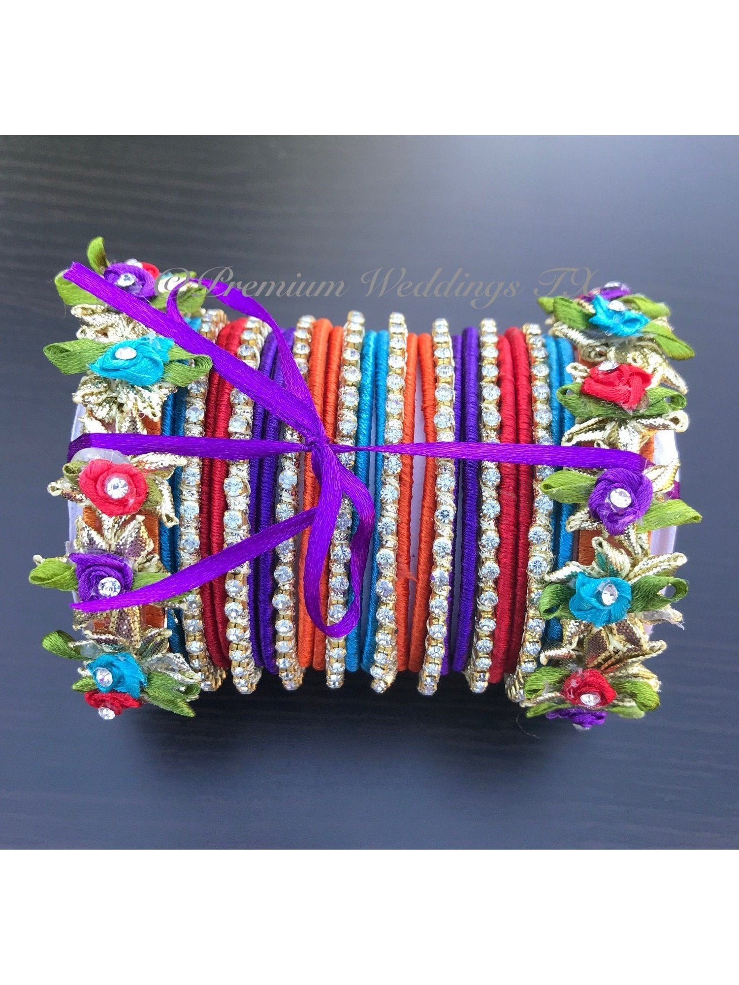 Resham Bangles - Handmade Assorted Style & Color - Premium Weddings TX