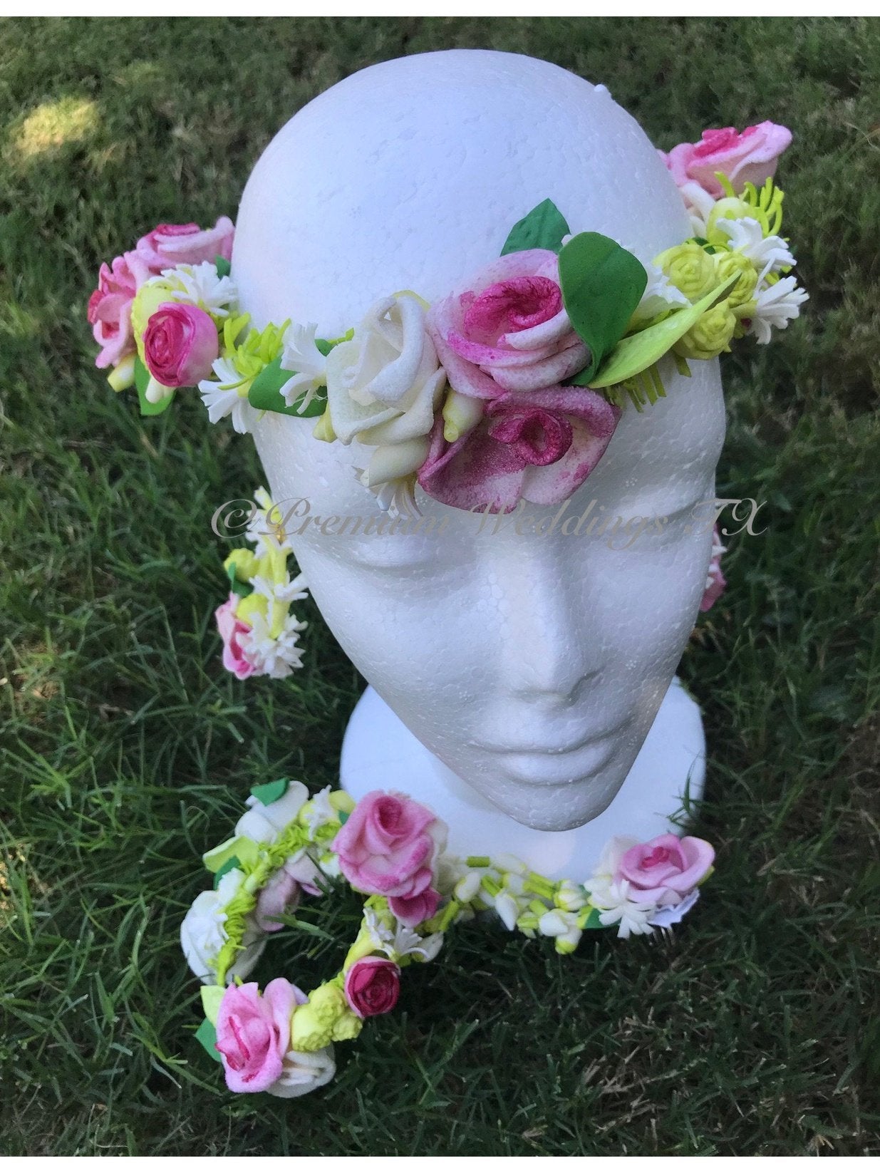 Flowers Head Wreath Gajra Set - Premium Weddings TX