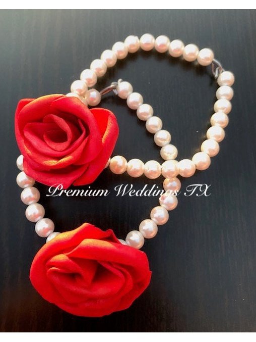 Rose Bud Freshwater Pearl Gajra Bangles - 2Ct - Premium Weddings TX