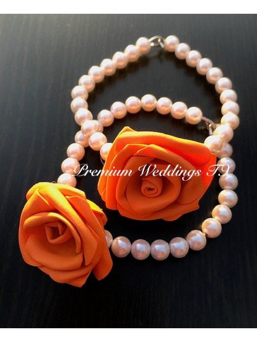 Rose Bud Freshwater Pearl Gajra Bangles - 2Ct - Premium Weddings TX
