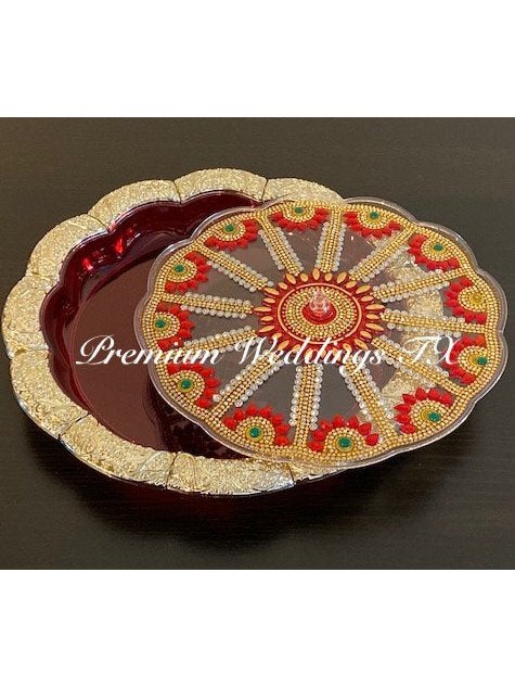 Red Dry Fruit Decorative Box - Premium Weddings TX