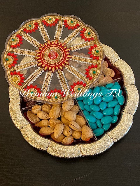 Red Dry Fruit Decorative Box - Premium Weddings TX