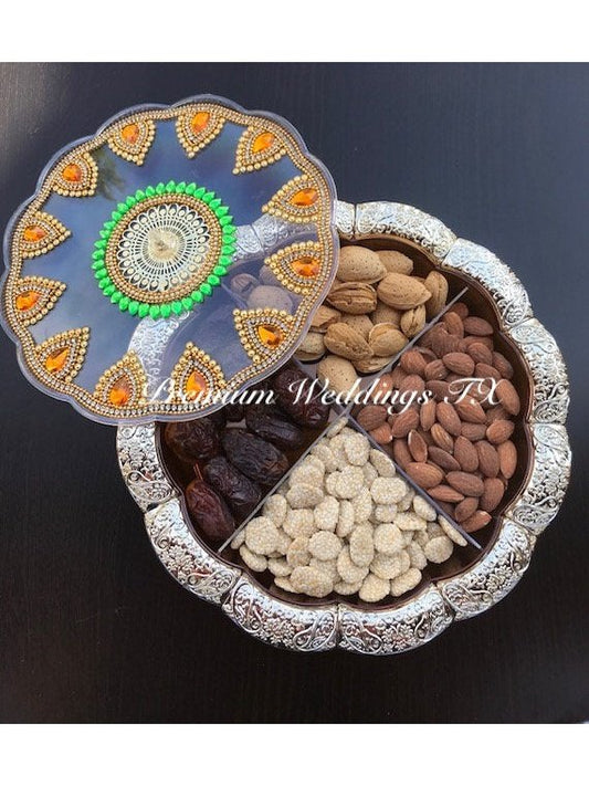 Yellow Dry Fruit Decorative Box - Premium Weddings TX