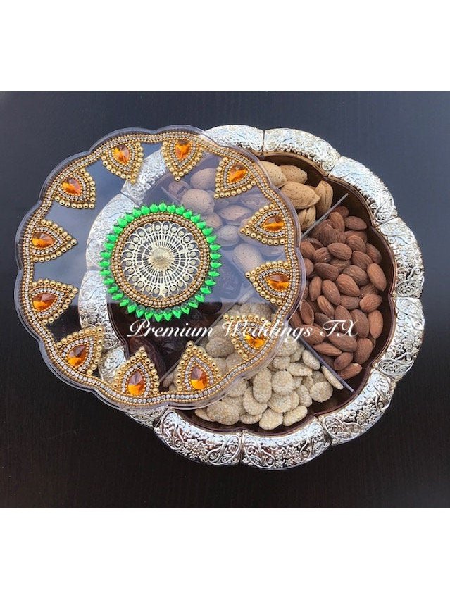 Yellow Dry Fruit Decorative Box - Premium Weddings TX