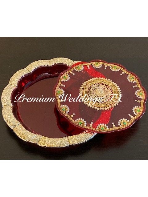 Red Dry Fruit Decorative Box - Premium Weddings TX
