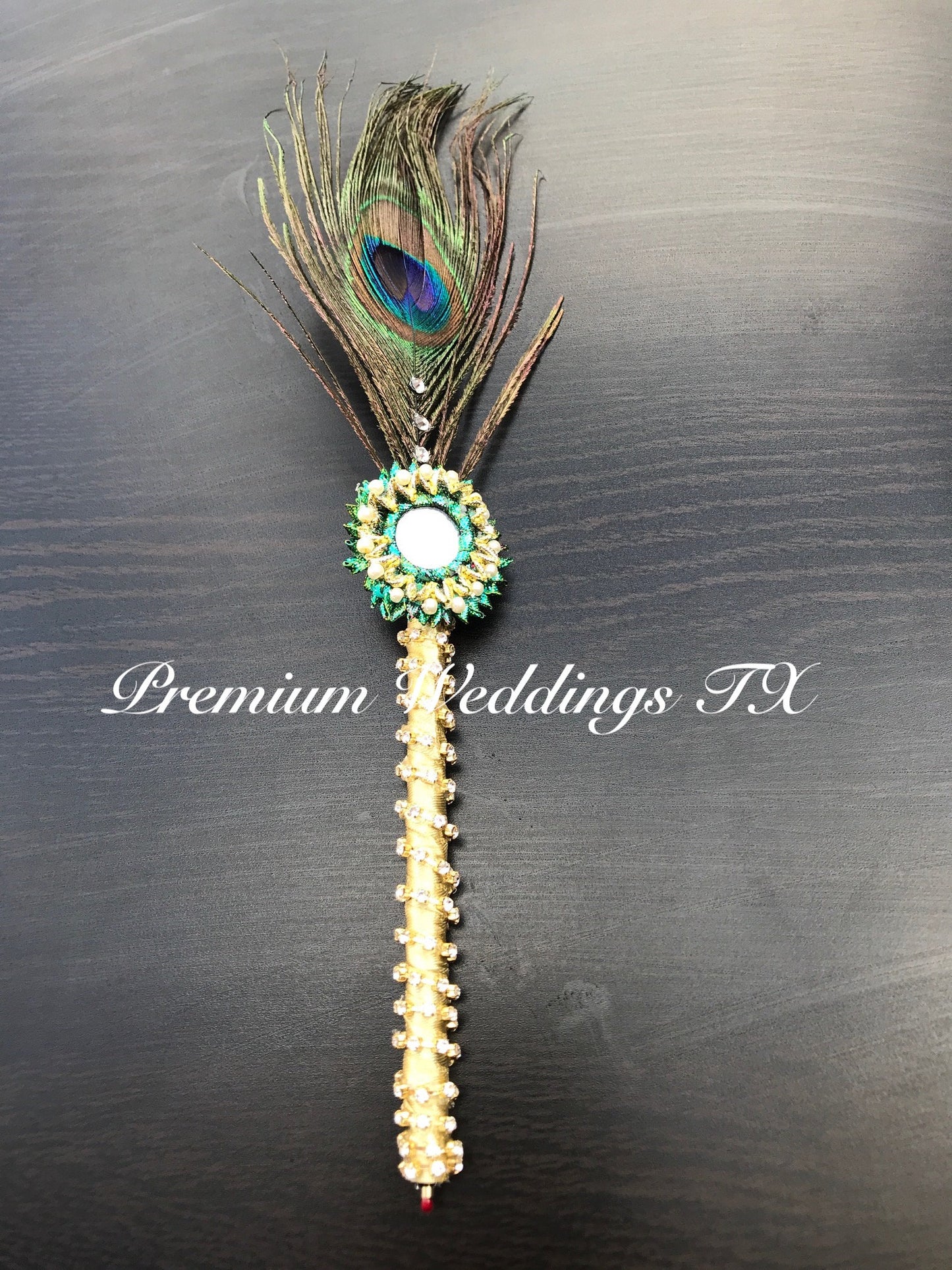 Gotta Mirror Peacock Feather Nikkah Pen - 1 Pen