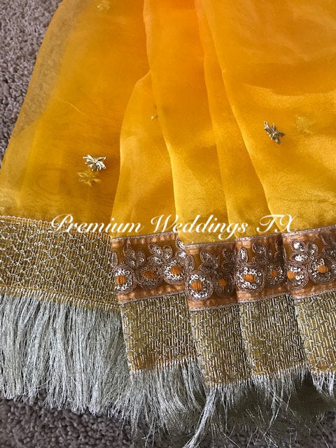 Yellow Mayoon Dupatta - 1Ct - Premium Weddings TX