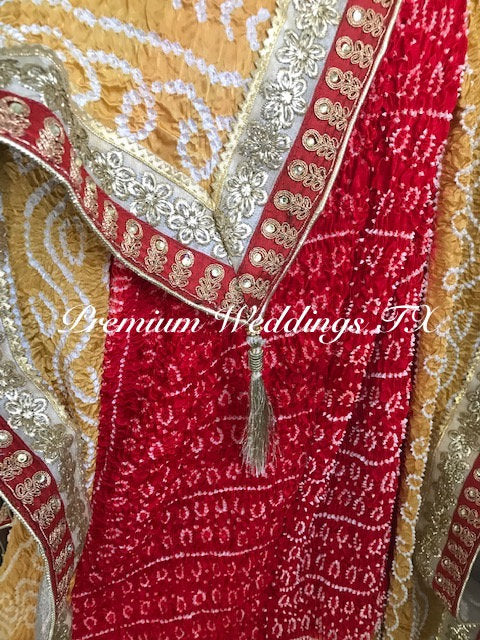 Yellow & Orange Bandhini Dupatta - 1Ct