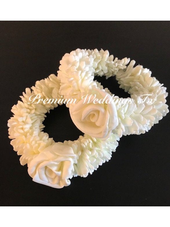 White Rose Gajra Bangles - Premium Weddings TX