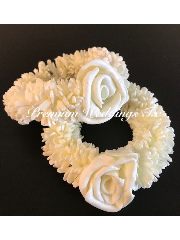 White Rose Gajra Bangles - Premium Weddings TX