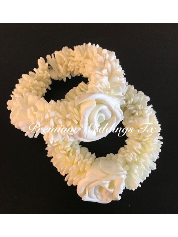 White Rose Gajra Bangles - Premium Weddings TX