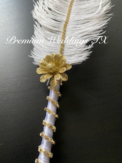 Orange Peackock Feather Decorative Nikkah - 1 Pen – Premium Weddings TX