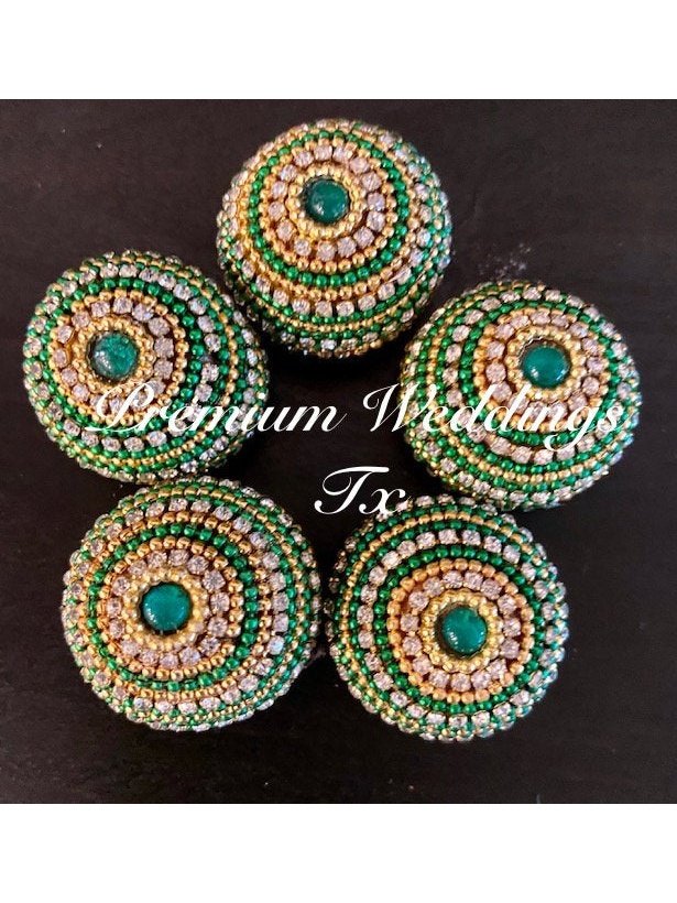 Decorative Green Beaded Embellished Supari, Gotta Parch Supari, Supari for Puja, Wedding Supari, hindu wedding, indian wedding, puja, supari, pakistani wedding, mayoon, haldi, pithi