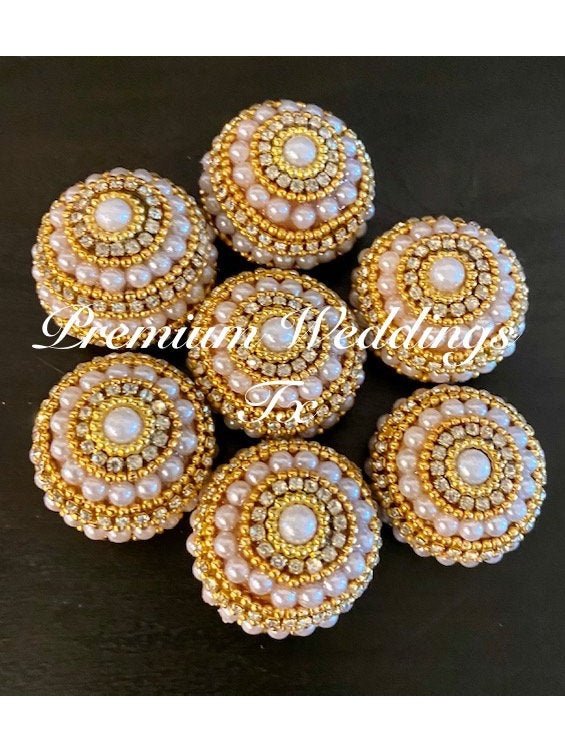 Decorative Gold & Pearl Beaded Embellished Supari, Gotta Parch Supari, Supari for Puja, Wedding Supari, hindu wedding, indian wedding, puja, supari, pakistani wedding, mayoon, haldi, pithi