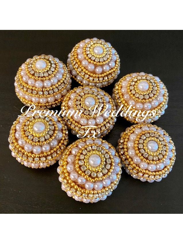 Decorative Gold & Pearl Beaded Embellished Supari, Gotta Parch Supari, Supari for Puja, Wedding Supari, hindu wedding, indian wedding, puja, supari, pakistani wedding, mayoon, haldi, pithi