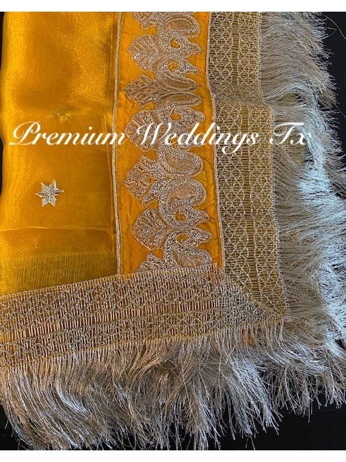 Yellow Mayoon Dupatta - 1Ct - Premium Weddings TX