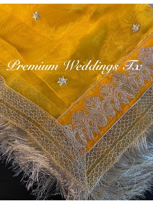 Yellow Mayoon Dupatta - 1Ct - Premium Weddings TX