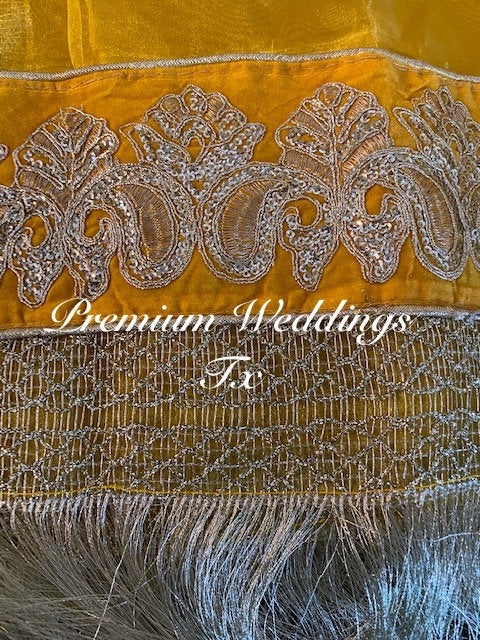 Yellow Mayoon Dupatta - 1Ct - Premium Weddings TX