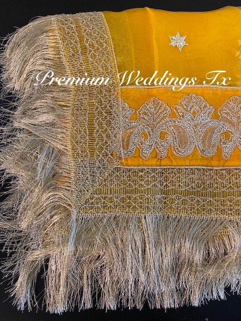 Yellow Mayoon Dupatta - 1Ct - Premium Weddings TX