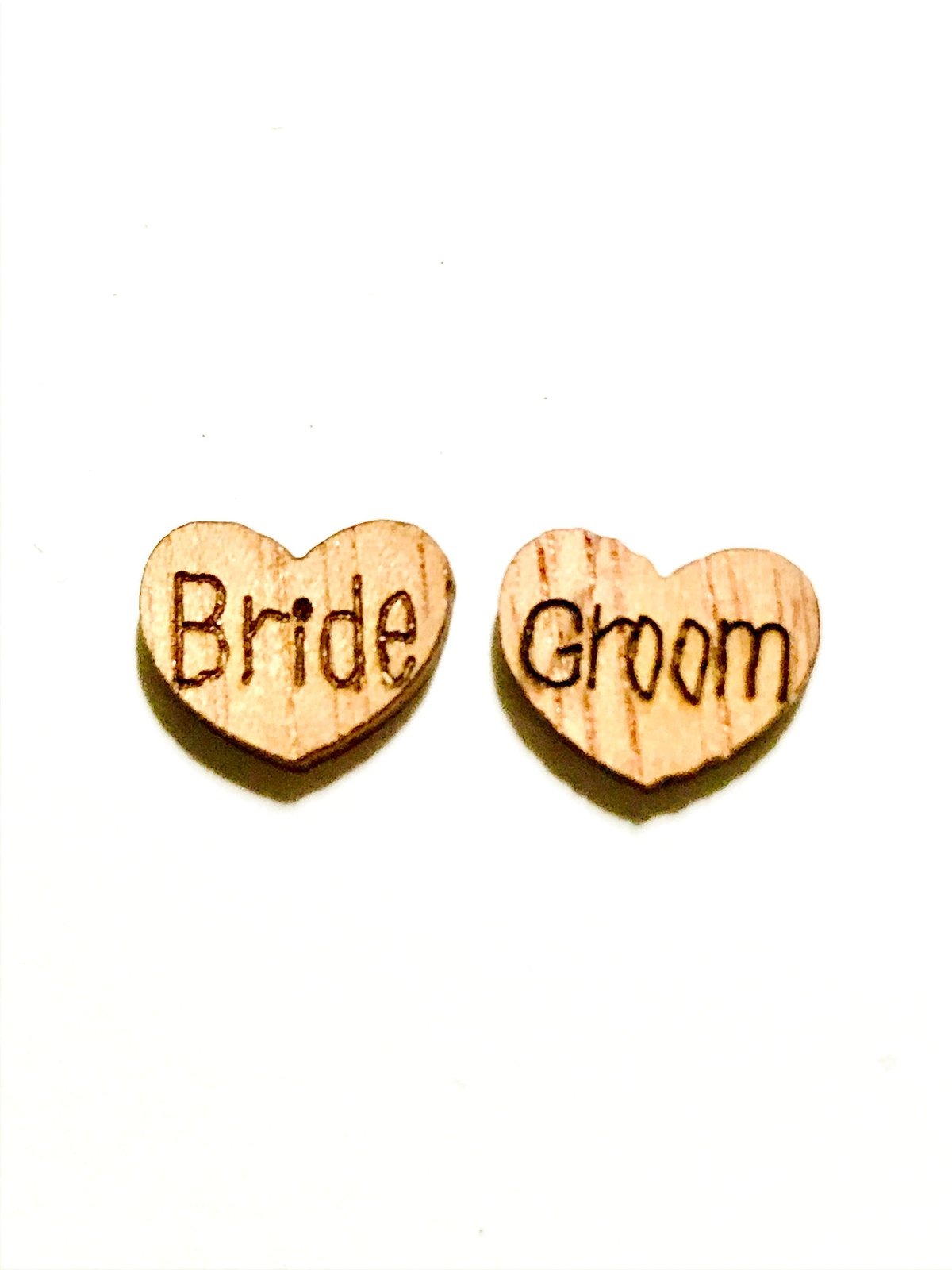 Bride Groom Engraved Wood Confetti